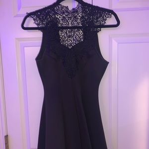 Worn Once Black Lacey Open Back Dress